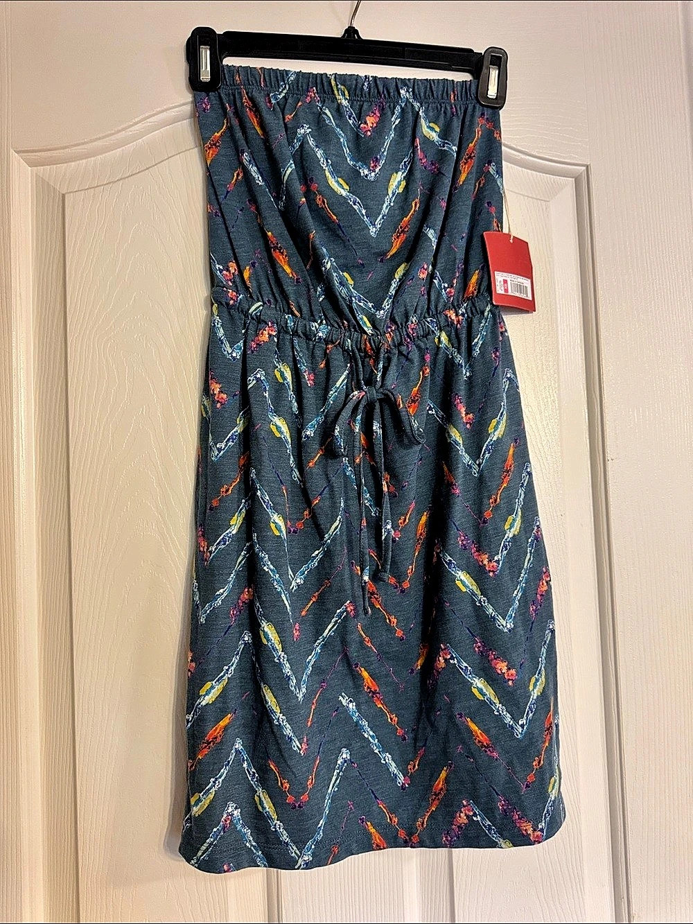 Mossimo Abstract Midi Dress in Blue & Multicolor XS NWT